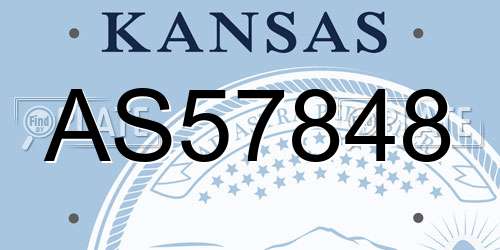 AS57848 Kansas License Plate