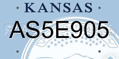 AS5E905 Kansas License Plate
