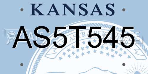 AS5T545 Kansas License Plate