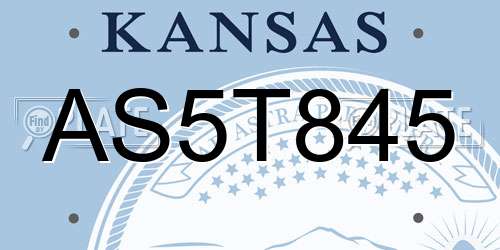 AS5T845 Kansas License Plate
