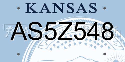 AS5Z548 Kansas License Plate