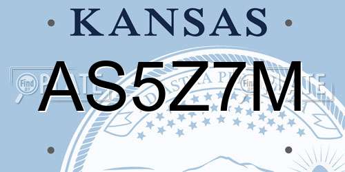 AS5Z7M Kansas License Plate