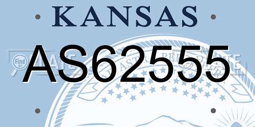 AS62555 Kansas License Plate