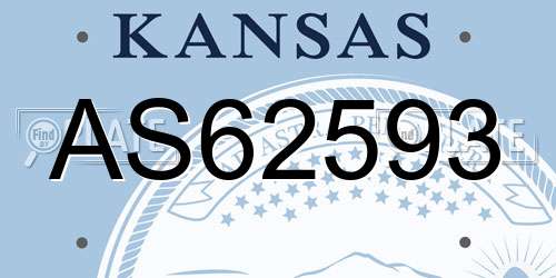 AS62593 Kansas License Plate