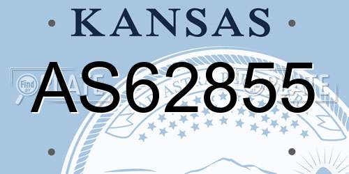 AS62855 Kansas License Plate