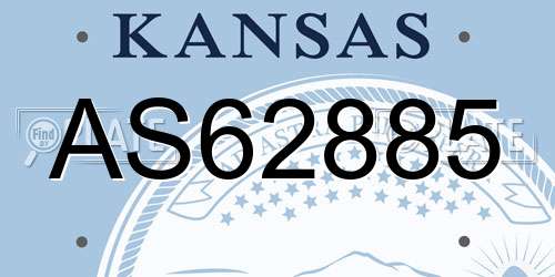 AS62885 Kansas License Plate