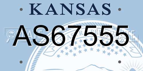 AS67555 Kansas License Plate