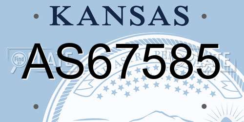 AS67585 Kansas License Plate