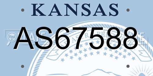 AS67588 Kansas License Plate