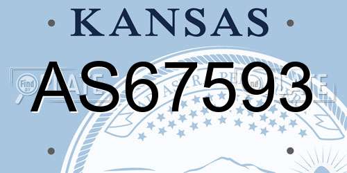 AS67593 Kansas License Plate