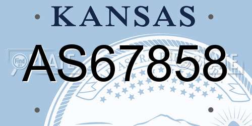 AS67858 Kansas License Plate