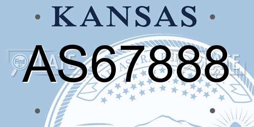 AS67888 Kansas License Plate