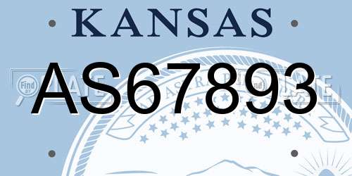 AS67893 Kansas License Plate