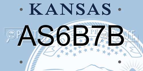 AS6B7B Kansas License Plate