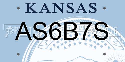 AS6B7S Kansas License Plate