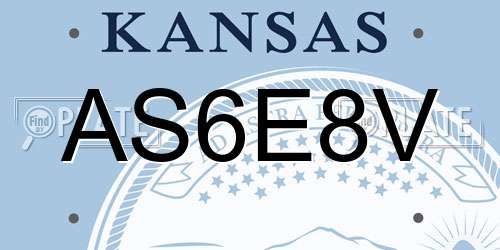 AS6E8V Kansas License Plate