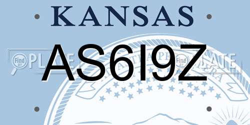 AS6I9Z Kansas License Plate