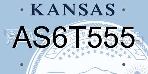 AS6T555 Kansas License Plate