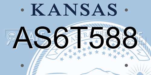 AS6T588 Kansas License Plate