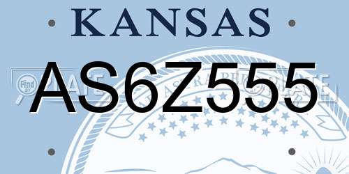 AS6Z555 Kansas License Plate