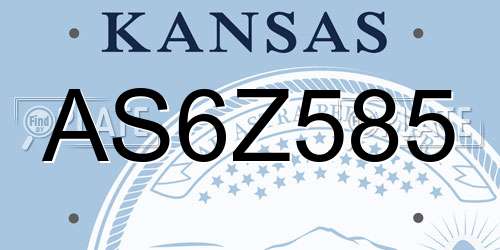 AS6Z585 Kansas License Plate