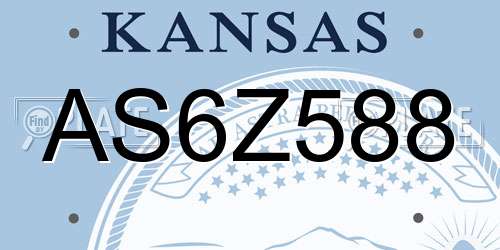 AS6Z588 Kansas License Plate