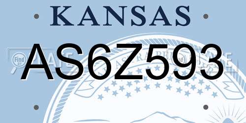 AS6Z593 Kansas License Plate