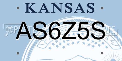 AS6Z5S Kansas License Plate