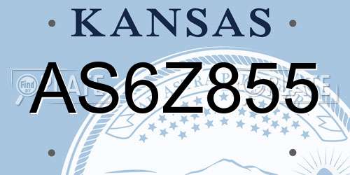 AS6Z855 Kansas License Plate