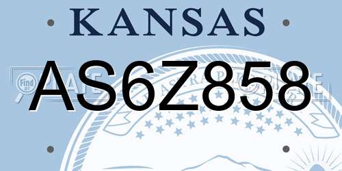 AS6Z858 Kansas License Plate