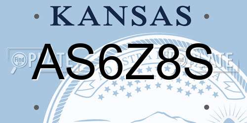 AS6Z8S Kansas License Plate