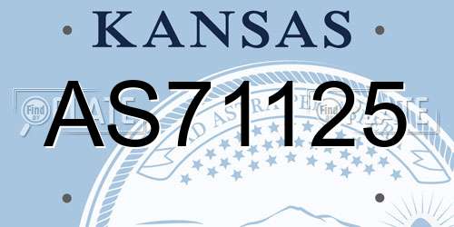 AS71125 Kansas License Plate