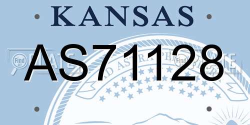 AS71128 Kansas License Plate