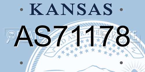 AS71178 Kansas License Plate