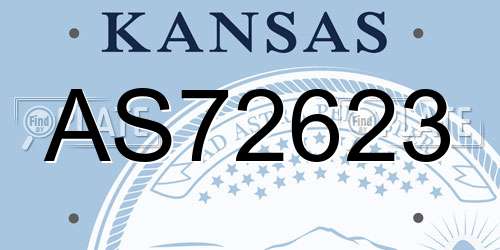 AS72623 Kansas License Plate