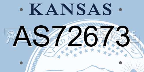 AS72673 Kansas License Plate