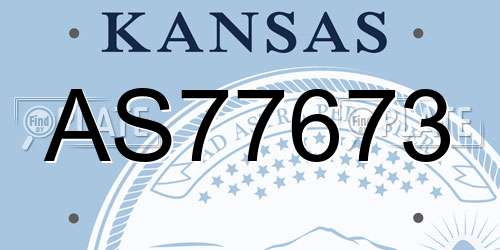 AS77673 Kansas License Plate