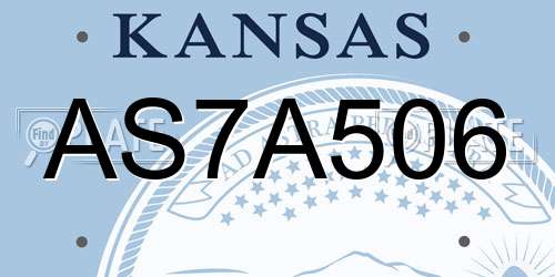 AS7A506 Kansas License Plate