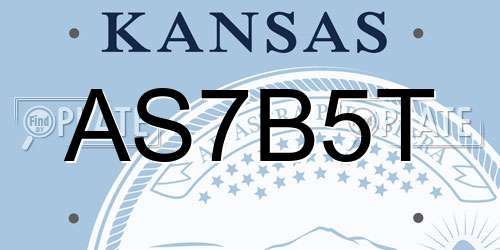 AS7B5T Kansas License Plate