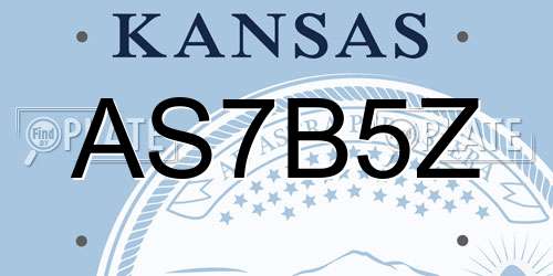 AS7B5Z Kansas License Plate