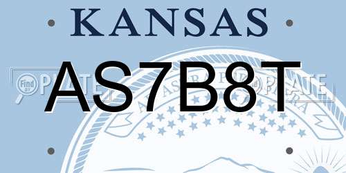 AS7B8T Kansas License Plate