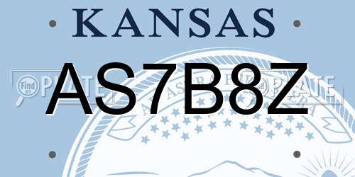 AS7B8Z Kansas License Plate
