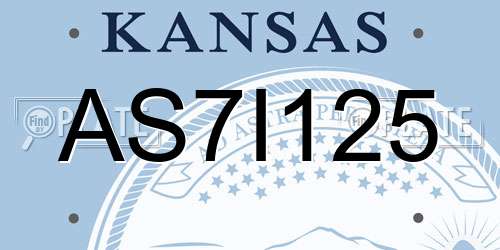 AS7I125 Kansas License Plate