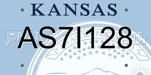 AS7I128 Kansas License Plate