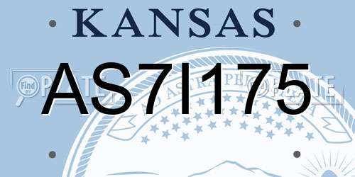 AS7I175 Kansas License Plate