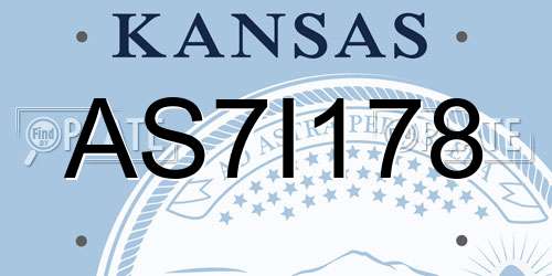 AS7I178 Kansas License Plate