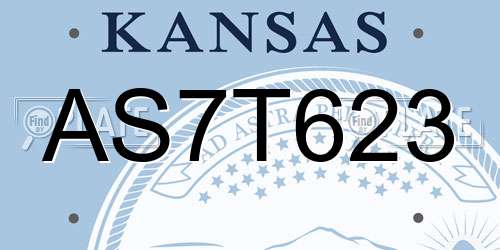 AS7T623 Kansas License Plate