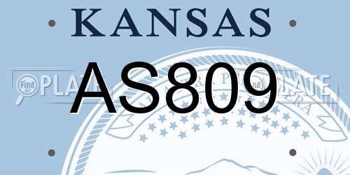 AS809 Kansas License Plate