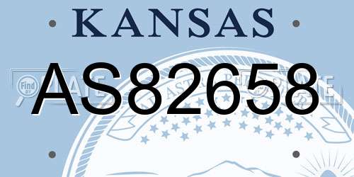 AS82658 Kansas License Plate