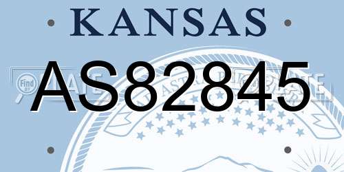 AS82845 Kansas License Plate